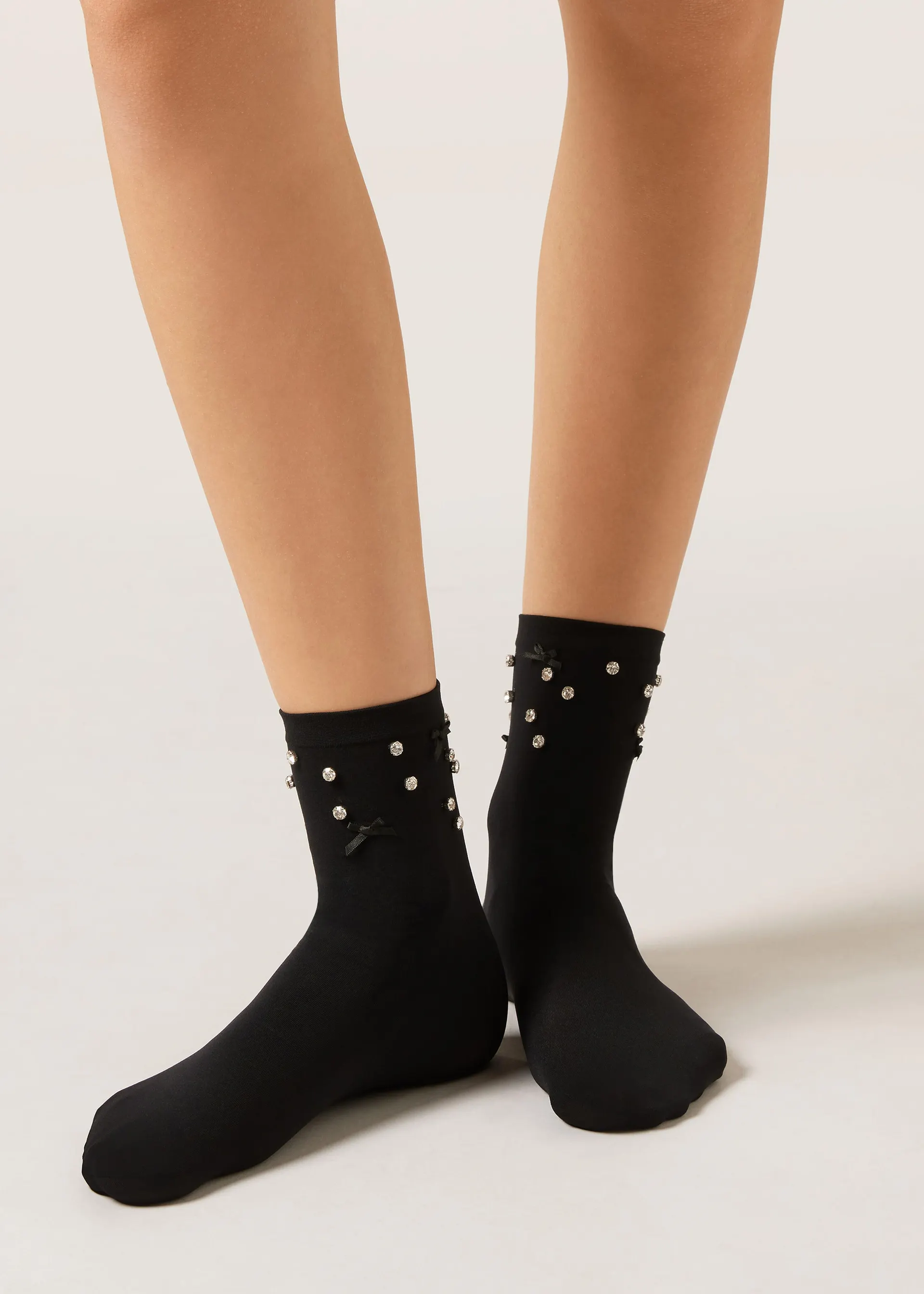 Ponožky se štrasem a mašličkami