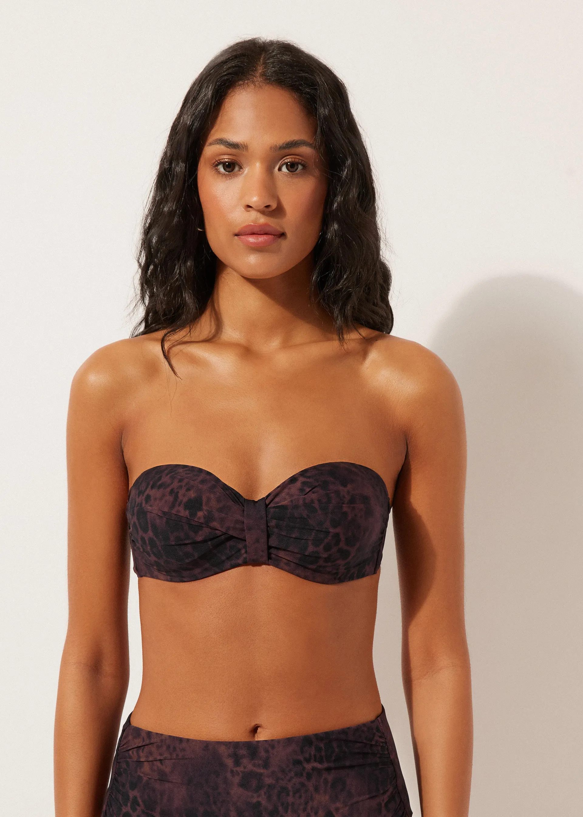 Bandeau Bikini Top Dark Animalier