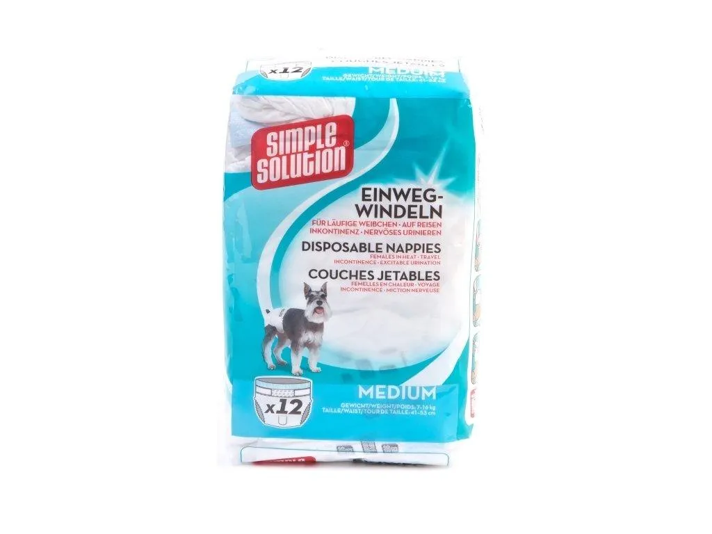 Simple Solution Plenkové kalhotky pro psy M 12ks