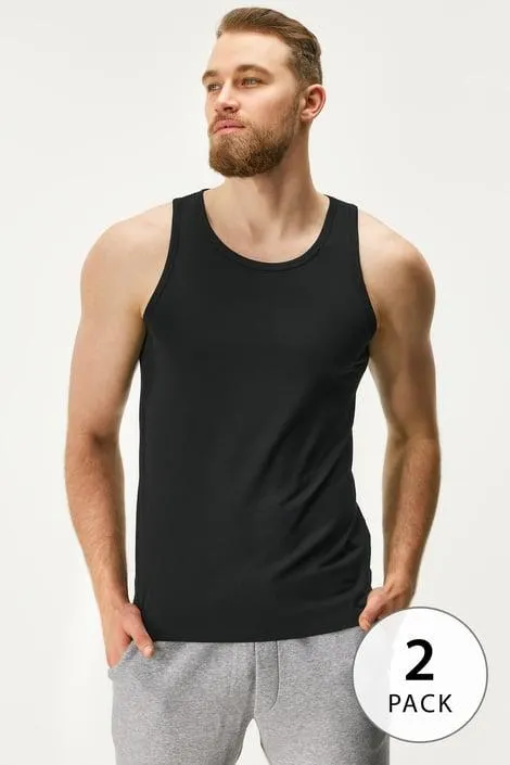 2PACK Bavlněné tílko MEN-A Jared - černá