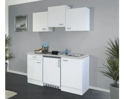 Rovná kuchyňská linka se spotřebiči Flex Well Wito 150,5 cm barva čela matně bílá barva korpusu bílá