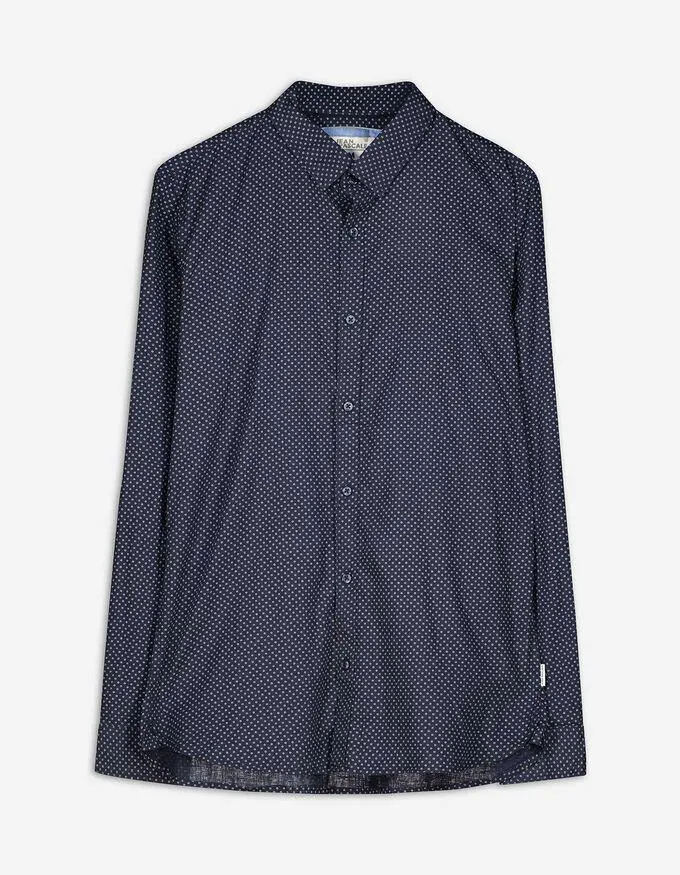 Camicia - Misto lino - blu scuro