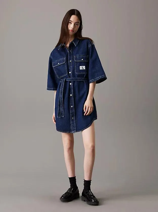 Belted Denim Shirt Dress