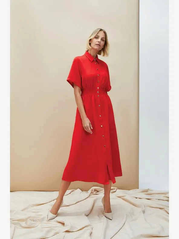 Červené dámské košilové šaty Moodo