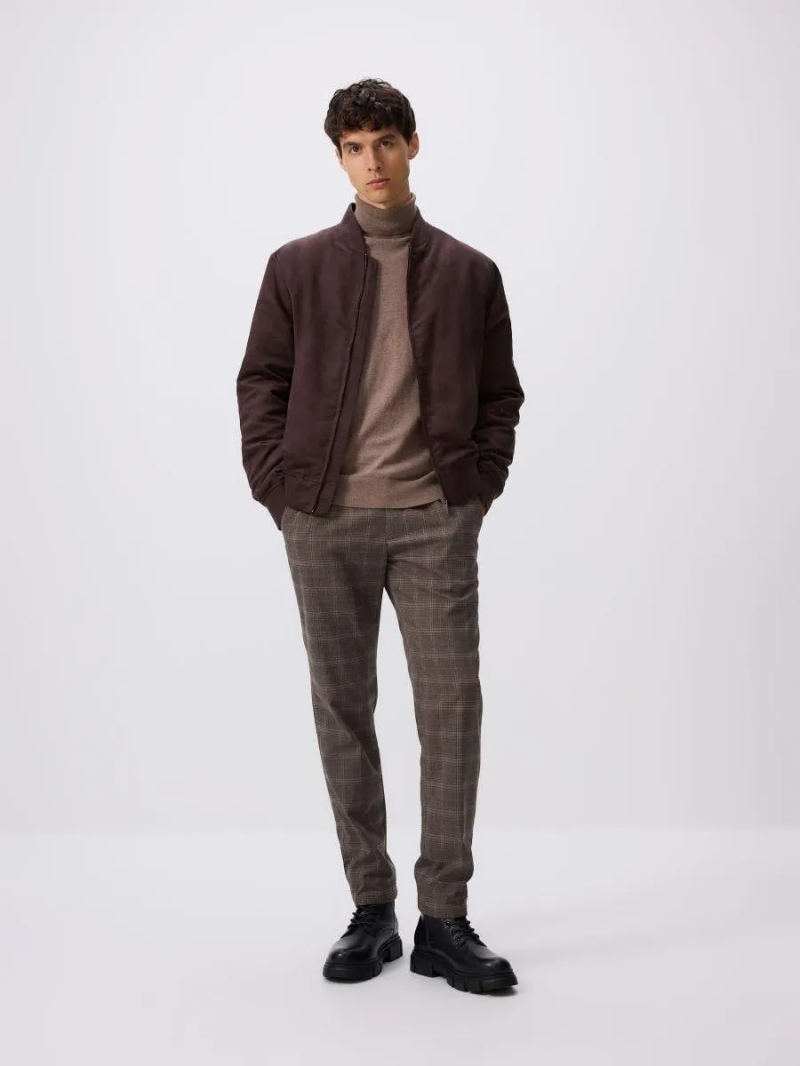 Bunda bomber z imitace semiše