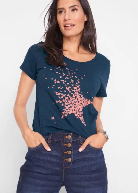 Tričko ze žíhaného vlákna, krátký rukáv