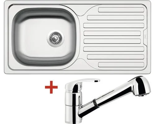 Nerezový dřez s baterií Sinks CLASSIC 860 +LEGENDA S 435 x 860 mm CL8605VLESCL
