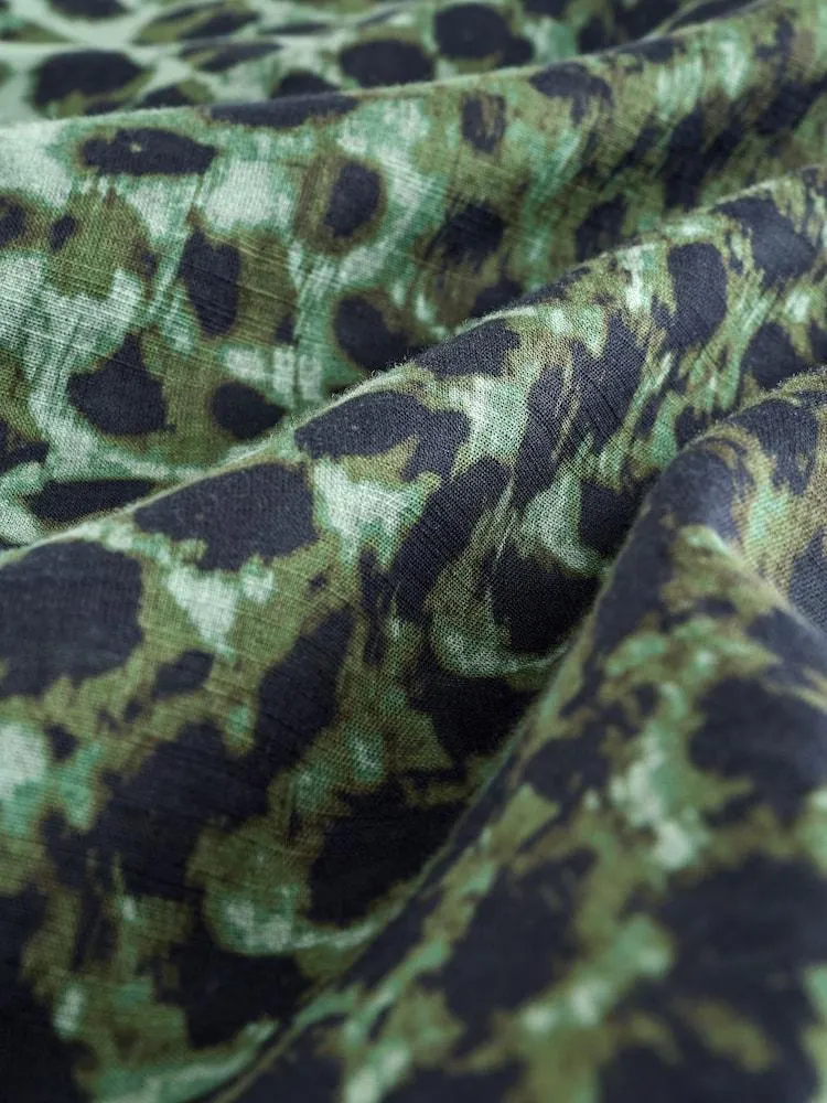 Zelená / černá - Plážová košile s přehozem