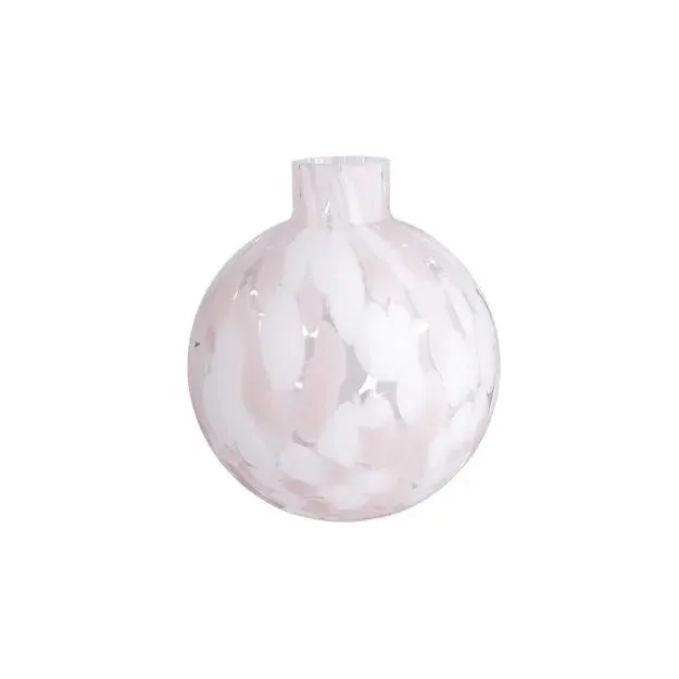 CONFETTI Váza skleněná 10 cm - sv. růžová