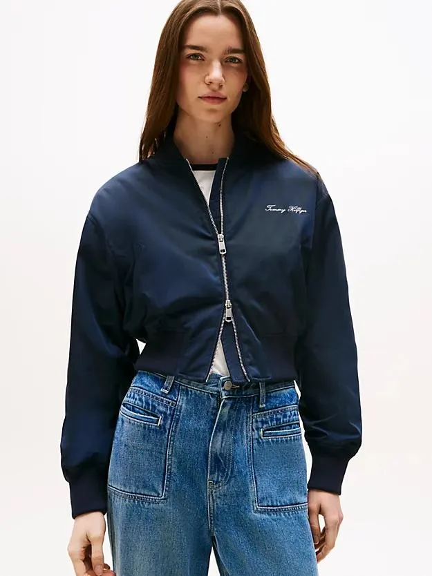 Water Repellent Relaxed Short Bomber Jacket