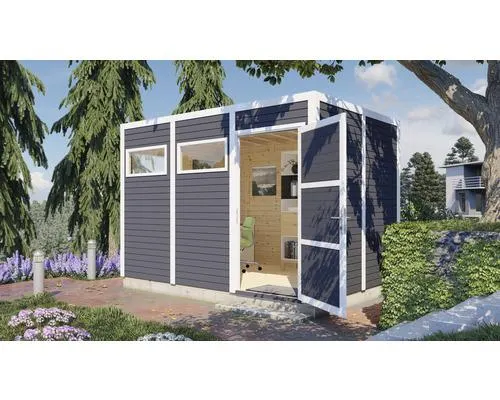 Dřevěný zahradní domek Cubo 3 antracit 337 x 234 cm