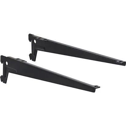 Úhlový držák s otvorem, černý, 33 cm, 2 ks