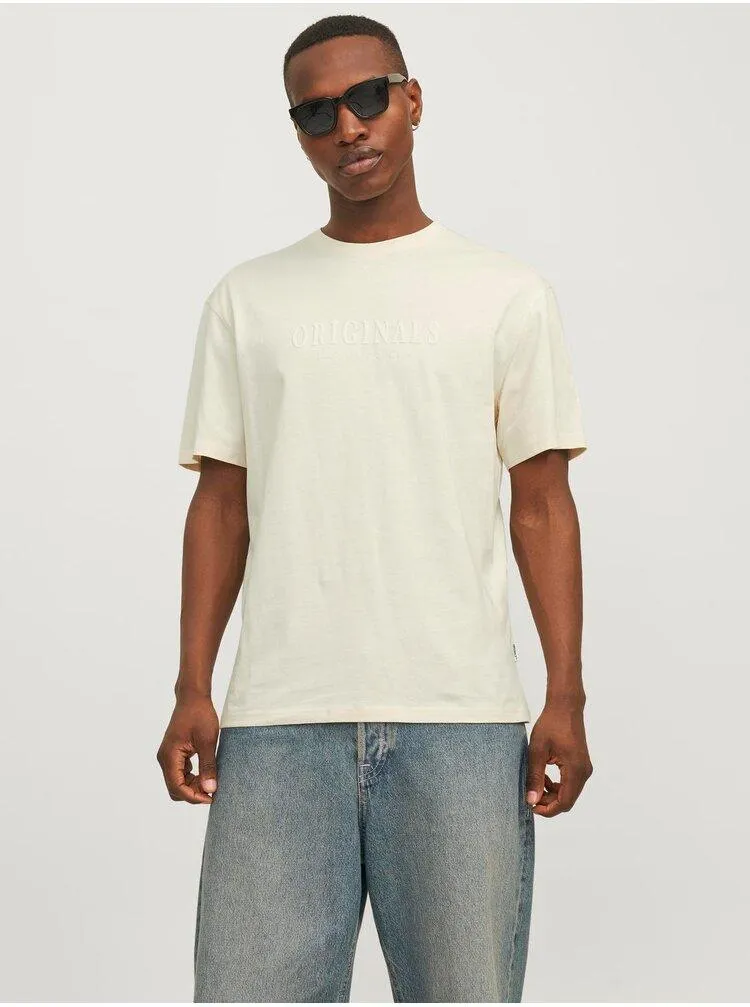 Krémové pánské tričko Jack & Jones Frederiks JORFREDERIKSBERG
