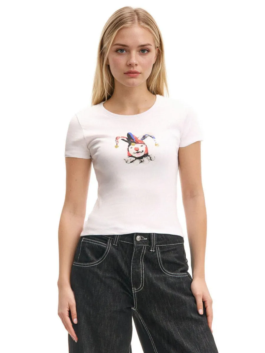 Bílá tričko s potiskem