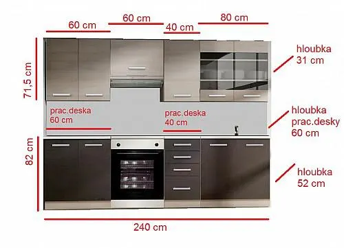 Kuchyňská linka CHAMOUNIC 240 cm