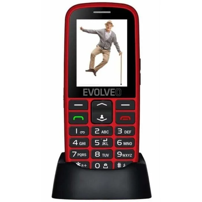 Tlačítkový telefon pro seniory Evolveo EasyPhone EG, červený