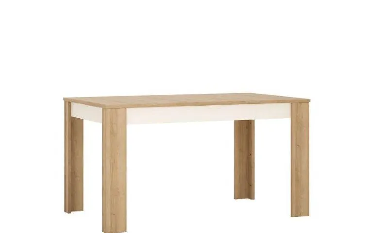 CANTUS T03 jídelní stůl 140, dub riviéra světlý/bílá lesk