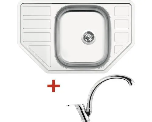 Nerezový dřez s baterií Sinks CORNO 770 V+EVERA 480 x 770 mm CO770VEVCL