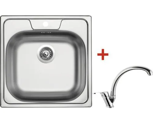 Nerezový dřez s baterií Sinks CLASSIC 480 5V+EVERA 480 x 480 mm CL4805VEVCL