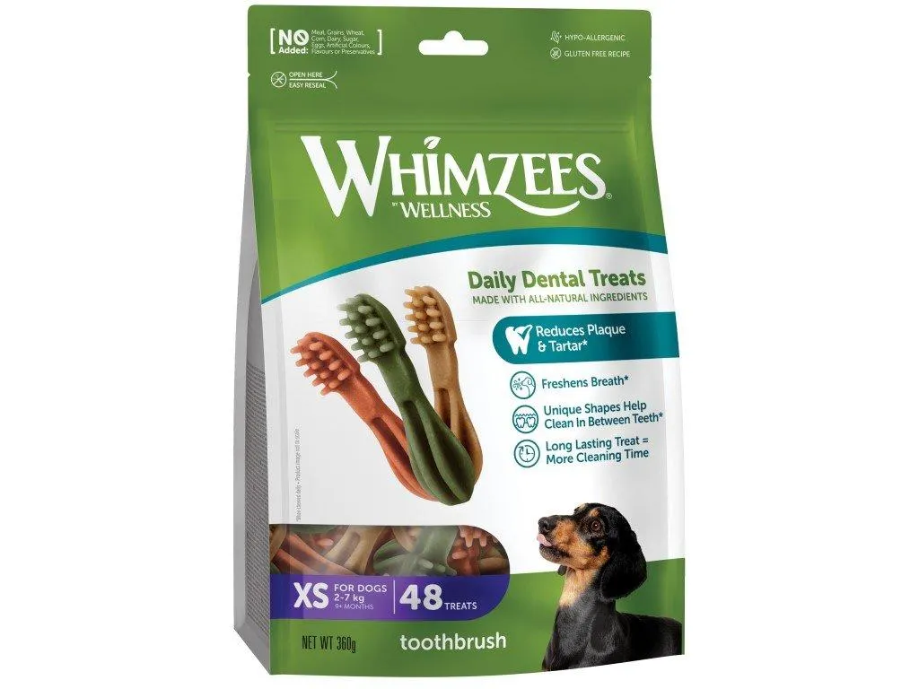 WHIMZEES Zubní kartáček dentální pamlsek pro psy XS (2-7kg) 48ks