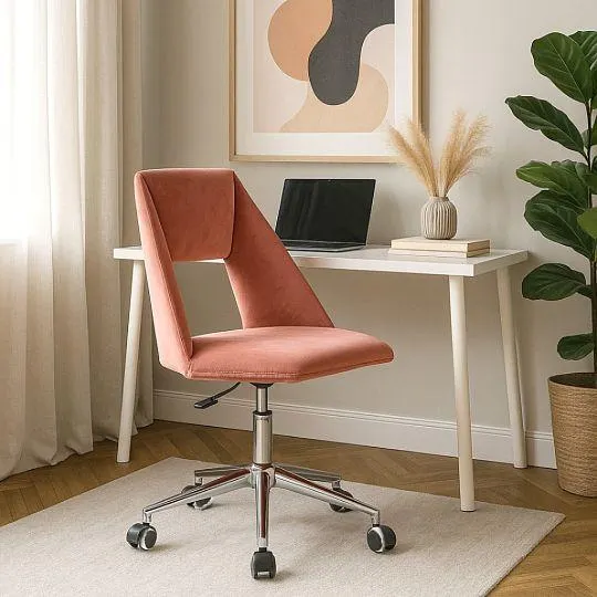 PAX Velvet kancelářská židle, starorůžová
