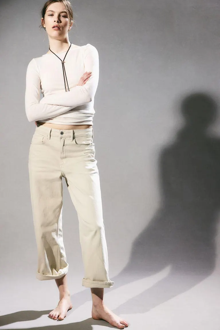 Wide High Cropped Jeans