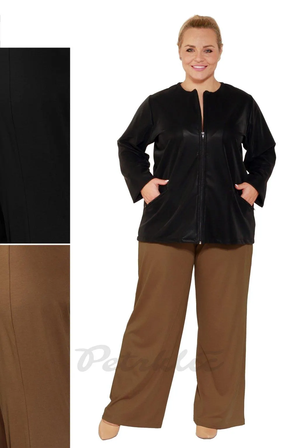 Úpletové pružné kalhoty z velmi kvalitního materiálu konfidence - tři délky