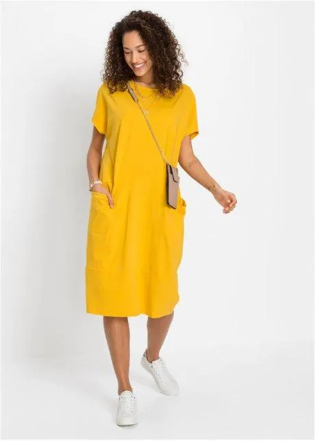 Žerzejové šaty s kapsami
