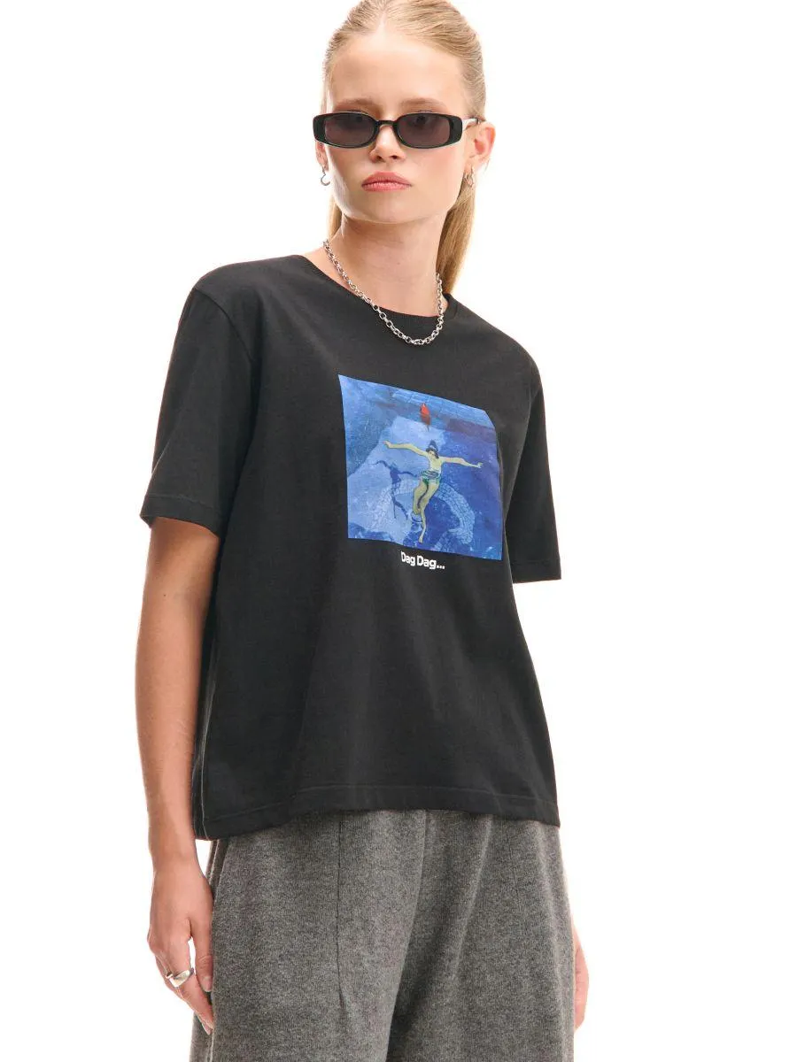 Černé tričko s potiskem The Sims