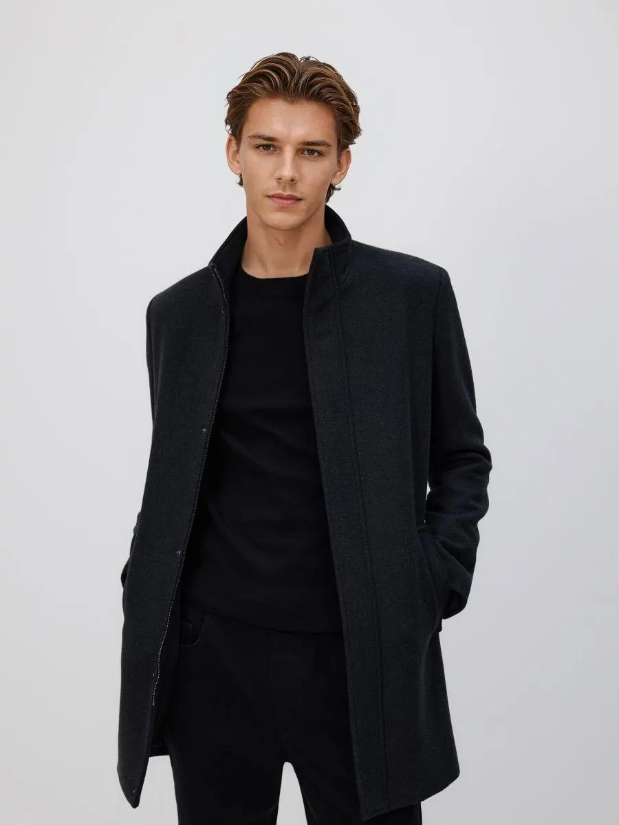 Dlouhý kabát ze směsi vlny