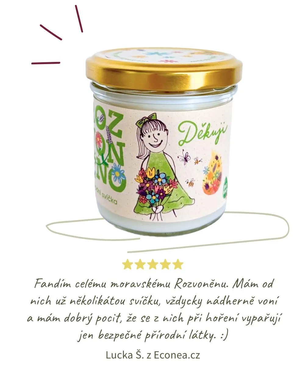 Rozvoněno Vonná svíčka - Děkuji (130 ml)