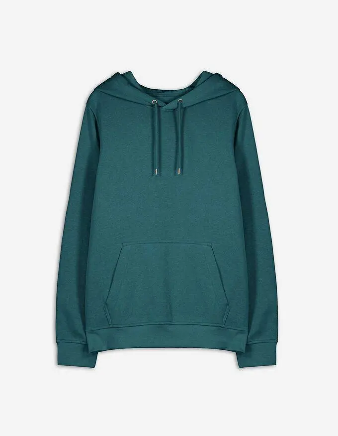 Mikina s kapucí - Klasický střih Regular Fit - tmave zelena