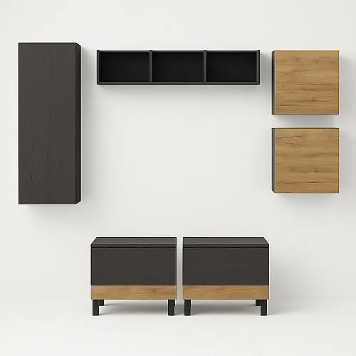 Obývací stěna SQUARE DANCE 3 dub/wenge