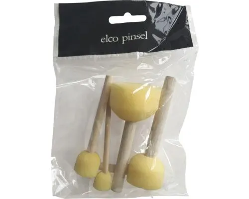 Sada molitanových houbiček ELCO s dřevěným držadlem