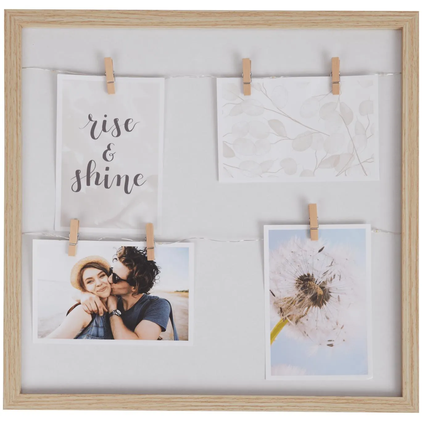 Fotorámeček s kolíčky a LED žárovkami