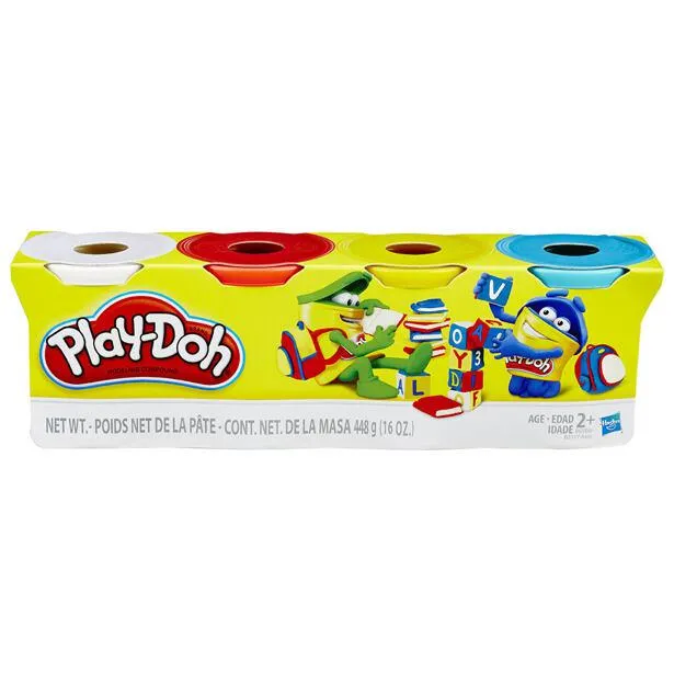 Play Doh 4 ks balení kelímků - modrá, žlutá, červená, bílá AKCE 3+1