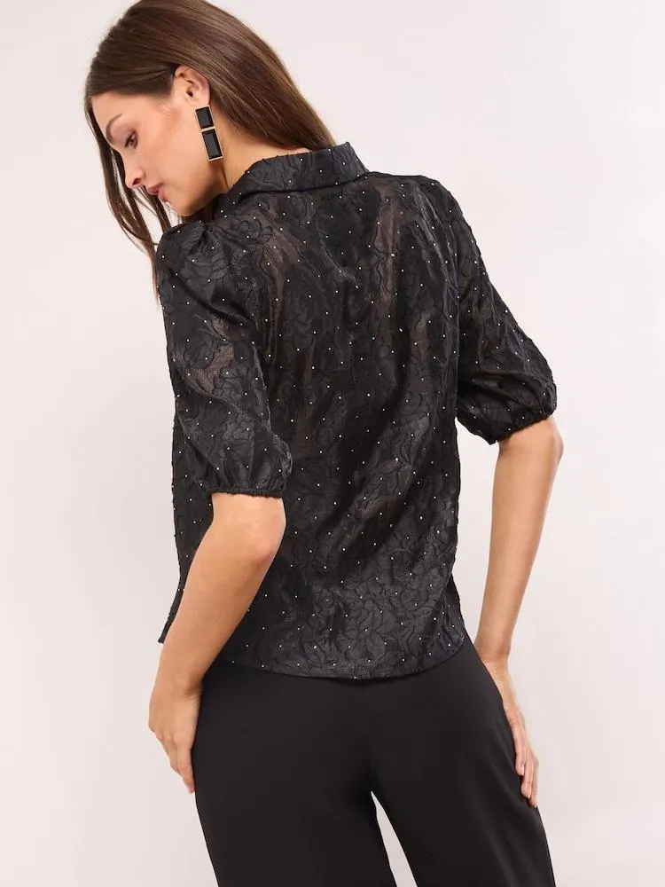 Top Lipsy Burnout 3/4 Sleeve