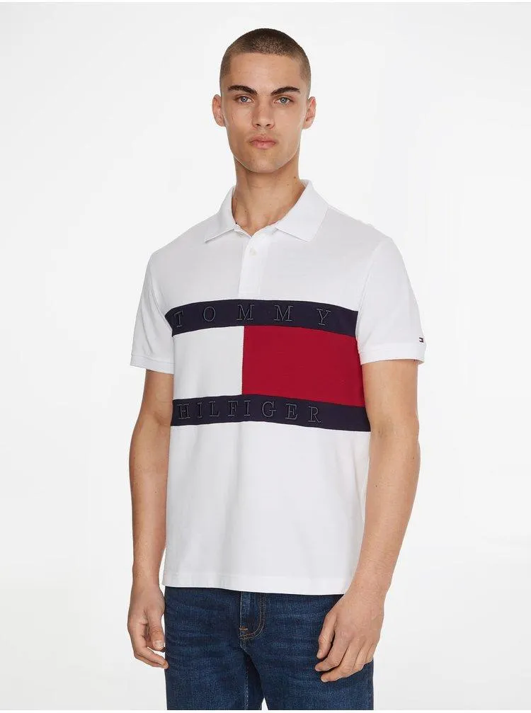 Červeno-bílé pánské polo tričko Tommy Hilfiger