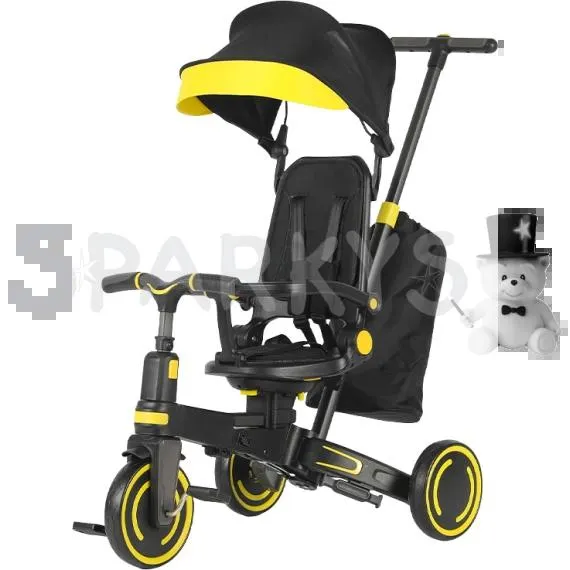 Dětská tříkolka Premium 9 v 1 žlutá