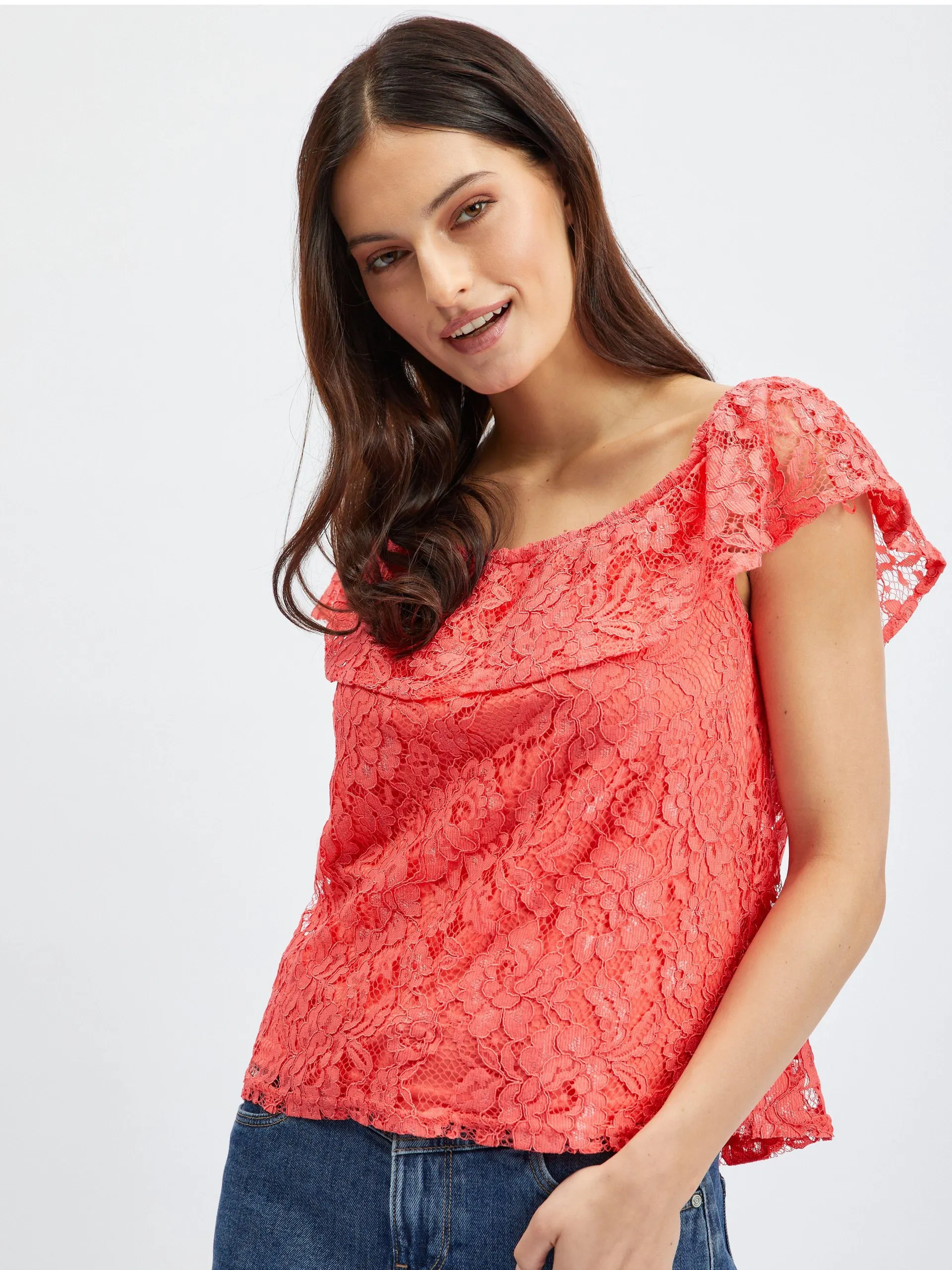 Ružičasta ženska čipkasta bluza ORSAY