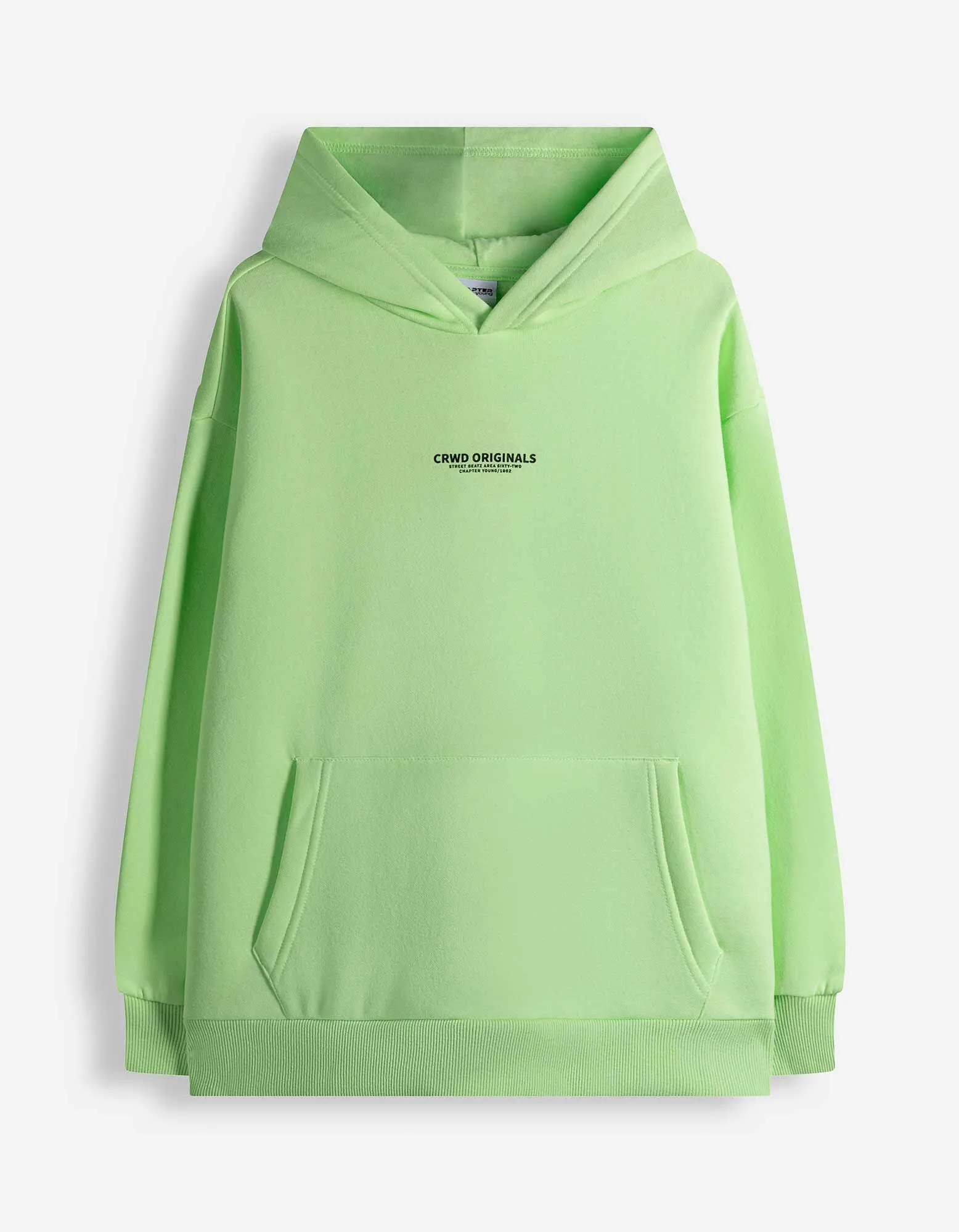 Tričko s dlouhým rukávem - Kapuce - sv. zelena