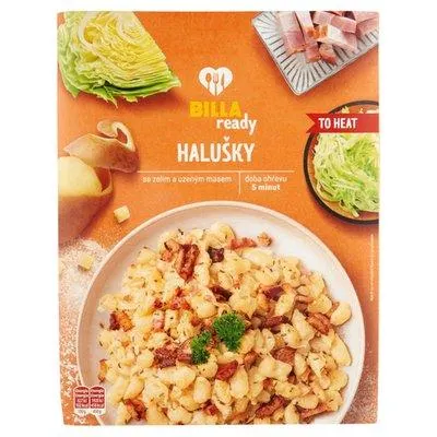 BILLA Ready Halušky se zelím a uzeným masem 450g