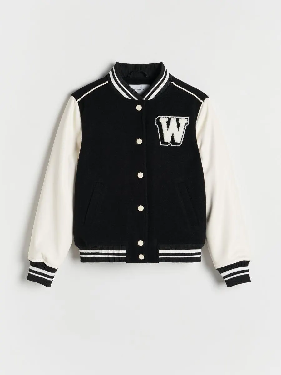 Bomber bunda z kombinovaných materiálů