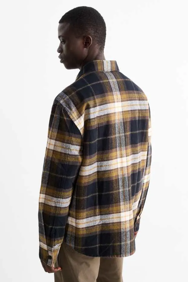 Flannel shirt - regular fit - kent collar - check
