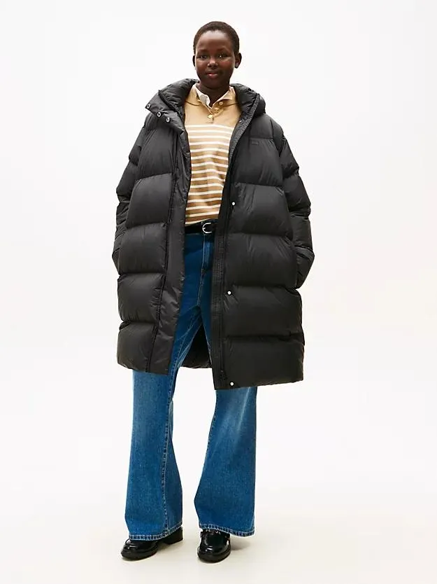 Curve Water Repellent Down Hooded Coat