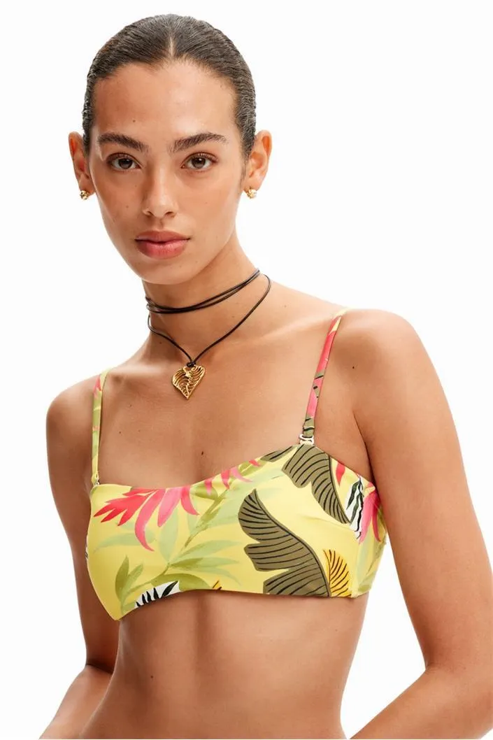 horní díl plavek Desigual Palms Top amarillo