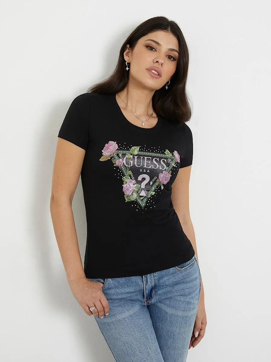 T-shirt stretch logo blumen