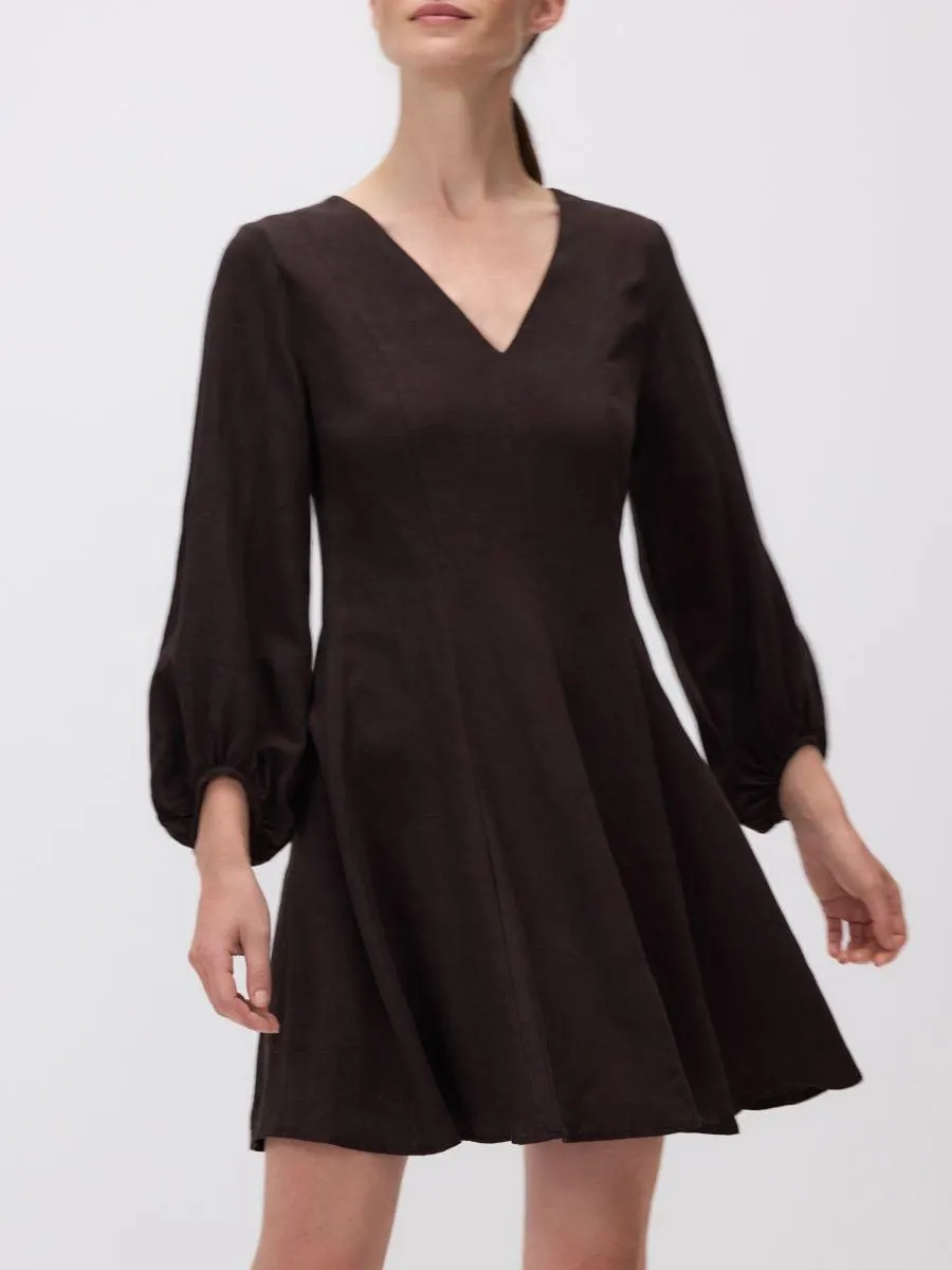 Mini šaty s příměsí lnu