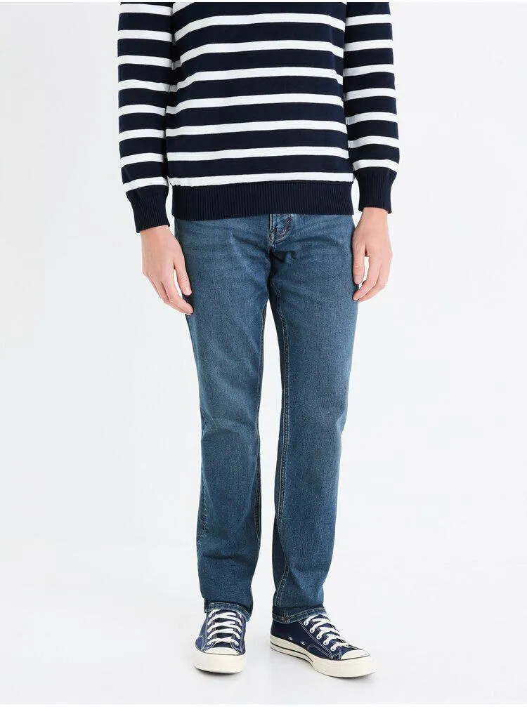 Modré pánské straight fit džíny Celio Stlmaille