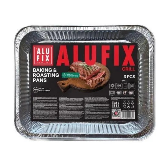 Alufix univerzální hliníková grilovací miska 32 x 26 x 4,5 cm, 3 ks